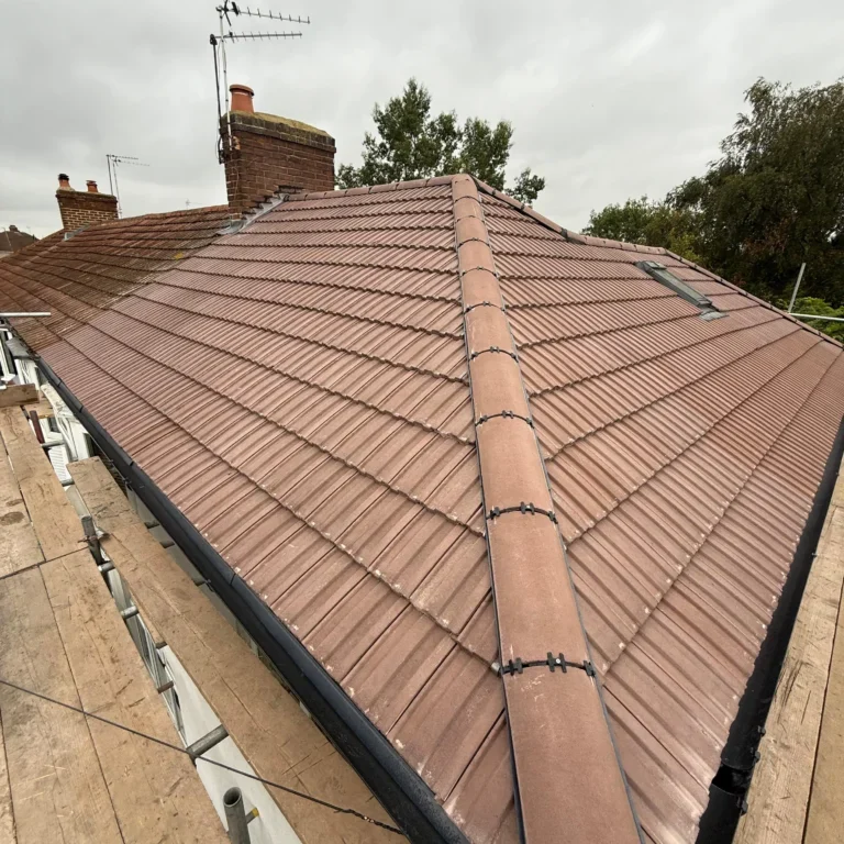 dry ridge system with concrete tiles in edinburgh area complete re roof in edinburgh